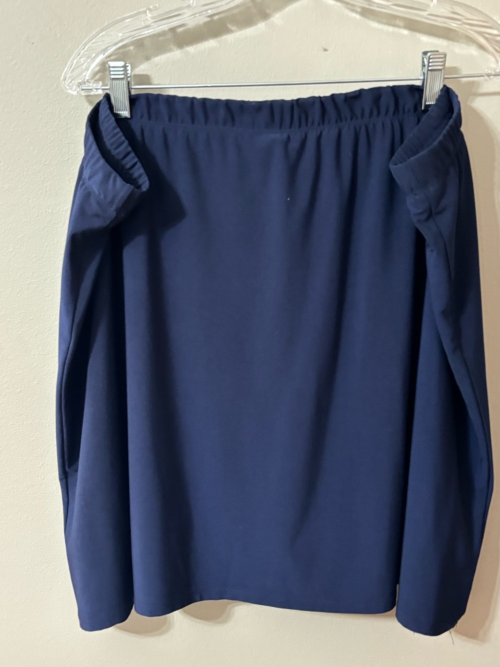 Susan Graver Navy Pull-On Midi Skort